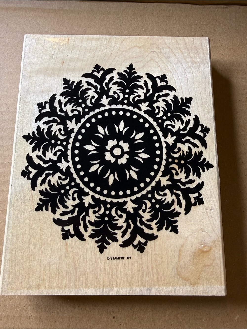 Stampin' Up! Black Floral Medallion Wood Mount Stamp & Big Blossom
